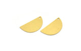 Semi Circle Charm, 12 Raw Brass Half Moon Charms With 1 Hole, Stamping Blanks (22x12x0.60mm) A4701