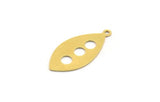 Brass Marquise Charm, 12 Raw Brass Marquise Charms With 1 Loop (26x13x0.60mm) A4668