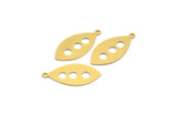 Brass Marquise Charm, 12 Raw Brass Marquise Charms With 1 Loop (26x13x0.60mm) A4668