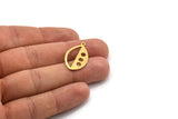 Brass Marquise Charm, 12 Raw Brass Marquise Charms With 1 Loop (27x16x0.60mm) A4666