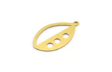 Brass Marquise Charm, 12 Raw Brass Marquise Charms With 1 Loop (27x16x0.60mm) A4666