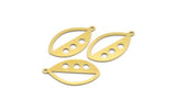 Brass Marquise Charm, 12 Raw Brass Marquise Charms With 1 Loop (27x16x0.60mm) A4666