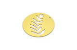 Brass Leaf Charm, 2 Raw Brass Leaf Charms With 1 Hole, Charm Pendants (36x0.60mm) A4689