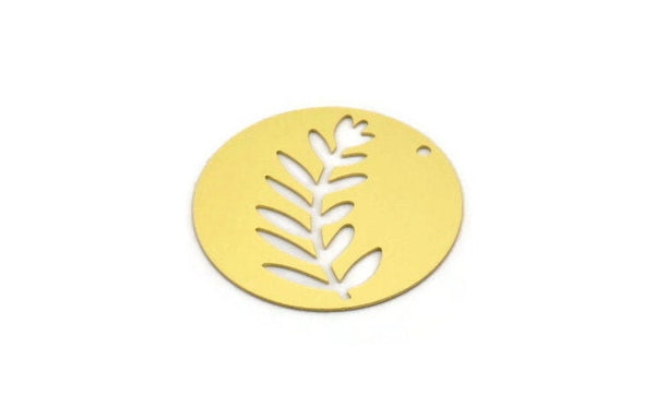 Brass Leaf Charm, 2 Raw Brass Leaf Charms With 1 Hole, Charm Pendants (36x0.60mm) A4689
