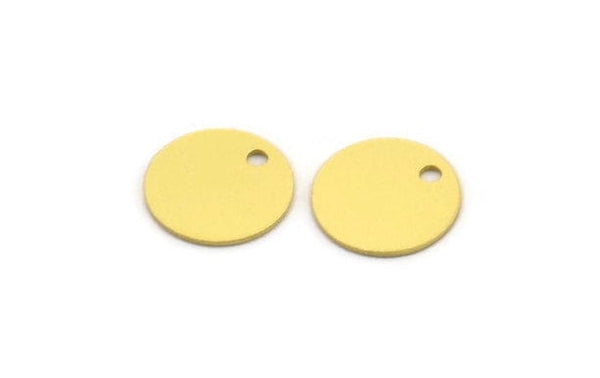 Brass Stamping Tag, 24 Raw Brass Round Charms With 1 Hole (11x0.60mm) A4675