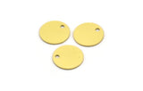 Brass Stamping Tag, 24 Raw Brass Round Charms With 1 Hole (11x0.60mm) A4675