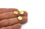 Brass Stamping Tag, 24 Raw Brass Round Charms With 1 Hole (11x0.60mm) A4675