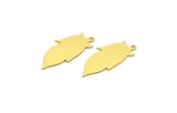 Brass Leaf Charm, 12 Raw Brass Leaf Charms With 1 Loop, Findings (31x15x0.60mm) A4690