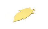 Brass Leaf Charm, 12 Raw Brass Leaf Charms With 1 Loop, Findings (31x15x0.60mm) A4690
