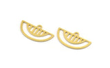 Semi Circle Charm, 24 Raw Brass Semi Circle Charms With 1 Loop, Pendant Charms (20x11x0.60mm) A4783