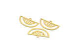 Semi Circle Charm, 24 Raw Brass Semi Circle Charms With 1 Loop, Pendant Charms (24x13x0.60mm) A4784