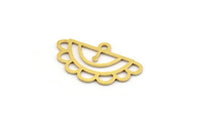 Semi Circle Charm, 24 Raw Brass Semi Circle Charms With 1 Loop, Pendant Charms (20x12x0.60mm) A4662