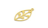 Brass Leaf Charm, 24 Raw Brass Leaf Charms With 1 Loop, Findings (22x11x0.60mm) A4729
