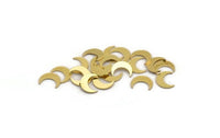 Brass Moon Blank, 100 Raw Brass Crescent Moon Blanks, Brass Blanks (8x3x0.60mm) A4766
