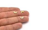Brass Moon Blank, 100 Raw Brass Crescent Moon Blanks, Brass Blanks (8x3x0.60mm) A4766