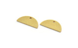 Semi Circle Charm, 12 Raw Brass Half Moon Charms With 1 Hole (19x9x1mm) A4762