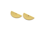 Semi Circle Charm, 12 Raw Brass Half Moon Charms With 1 Hole (19x9x1mm) A4769
