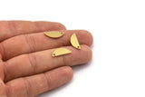 Semi Circle Charm, 24 Raw Brass Half Moon Charms With 1 Hole (18x6x1mm) A4770