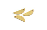 Semi Circle Charm, 24 Raw Brass Half Moon Charms With 1 Hole (18x6x1mm) A4770