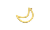 Brass Moon Charm, 12 Raw Brass Crescent Moon Charms With 1 Loop (27x11x0.60mm) A4755