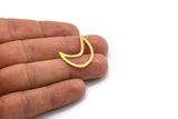 Brass Moon Charm, 12 Raw Brass Crescent Moon Charms With 1 Loop (27x11x0.60mm) A4755