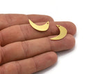 Brass Moon Charm, 12 Raw Brass Crescent Moon Charms With 1 Hole (22x7x0.60mm) A4715