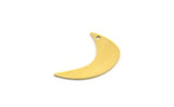 Brass Moon Charm, 12 Raw Brass Crescent Moon Charms With 1 Hole (22x7x0.60mm) A4715
