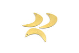 Brass Moon Charm, 12 Raw Brass Crescent Moon Charms With 1 Hole (22x7x0.60mm) A4715