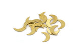Brass Moon Blank, 100 Raw Brass Crescent Moon Blanks, Brass Blanks (10x3x0.60mm) A4763