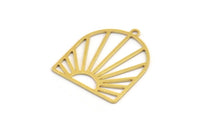 Brass Sun Charm, 8 Raw Brass Sun Shaped Charms With 1 Loop, Charm Pendants, Findings (26x22x0.60mm) A5227