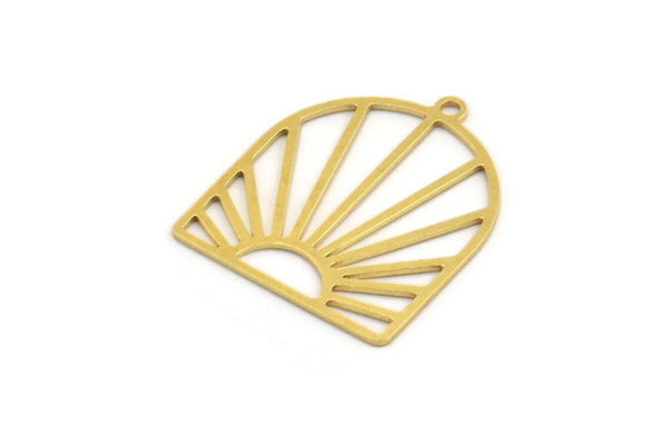 Brass Sun Charm, 8 Raw Brass Sun Shaped Charms With 1 Loop, Charm Pendants, Findings (26x22x0.60mm) A5227