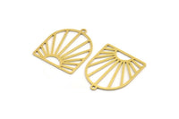 Brass Sun Charm, 8 Raw Brass Sun Shaped Charms With 1 Loop, Charm Pendants, Findings (26x22x0.60mm) A5227