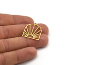 Brass Sun Charm, 8 Raw Brass Sun Shaped Charms With 1 Loop, Charm Pendants, Findings (26x22x0.60mm) A5227