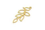 Brass Leaf Charm, 24 Raw Brass Branch Charms With 1 Loop, Charm Pendants (33x16x0.60mm) A5220