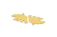 Brass Bear Charm, 12 Raw Brass Bear Shaped Charms With 1 Loop, Earring Charm Findings (13x22x0.60mm) A5210