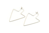 Arrow Wire Earring, 24 Antique Silver Plated Brass Wire Arrow Sign Earring Charms, Pendants, Findings (46x34x0.7mm) E355