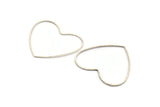 Gümüş Kalp Charm, 8 Antik Gümüş Kaplama Pirinç Kalp Bağlantı Parçası, Küpeler, Bulgular (42x50x1mm) D1281 H0825