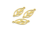 Brass Marquise Charm, 50 Raw Brass Marquise Charms With 2 Loops, Brass Connectors (20x8x0.60mm) A4740
