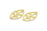 Brass Marquise Charm, 24 Raw Brass Marquise Charms With 1 Hole (25x14x0.60mm) A4726