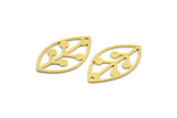 Brass Marquise Charm, 24 Raw Brass Marquise Charms With 1 Hole (25x14x0.60mm) A4726
