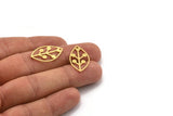 Brass Marquise Charm, 24 Raw Brass Marquise Charms With 1 Hole (25x14x0.60mm) A4726