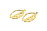 Brass Marquise Charm, 12 Raw Brass Marquise Charms With 1 Loop (27x16x0.60mm) A4735