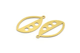 Brass Marquise Charm, 12 Raw Brass Marquise Charms With 1 Loop (27x16x0.60mm) A4735