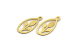 Brass Marquise Charm, 50 Raw Brass Marquise Charms With 1 Loop (18x8.5x0.60mm) A4741