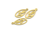 Brass Marquise Charm, 50 Raw Brass Marquise Charms With 1 Loop (18x8.5x0.60mm) A4741