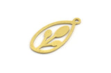 Brass Marquise Charm, 24 Raw Brass Marquise Charms With 1 Loop (22x10.5x0.60mm) A4739
