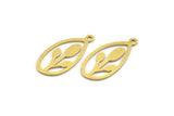 Brass Marquise Charm, 24 Raw Brass Marquise Charms With 1 Loop (22x10.5x0.60mm) A4739