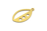 Brass Marquise Charm, 24 Raw Brass Marquise Charms With 1 Loop (22x12.5x0.60mm) A4731