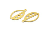 Brass Marquise Charm, 24 Raw Brass Marquise Charms With 1 Loop (22x12.5x0.60mm) A4731