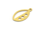 Brass Marquise Charm, 50 Raw Brass Marquise Charms With 1 Loop (18x10x0.60mm) A4734